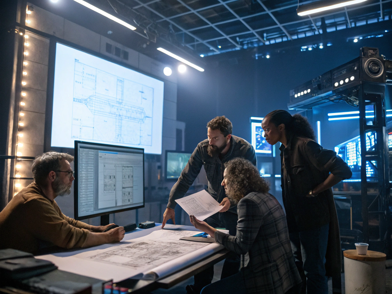 AI Hub engineering team collaborating in a command studio