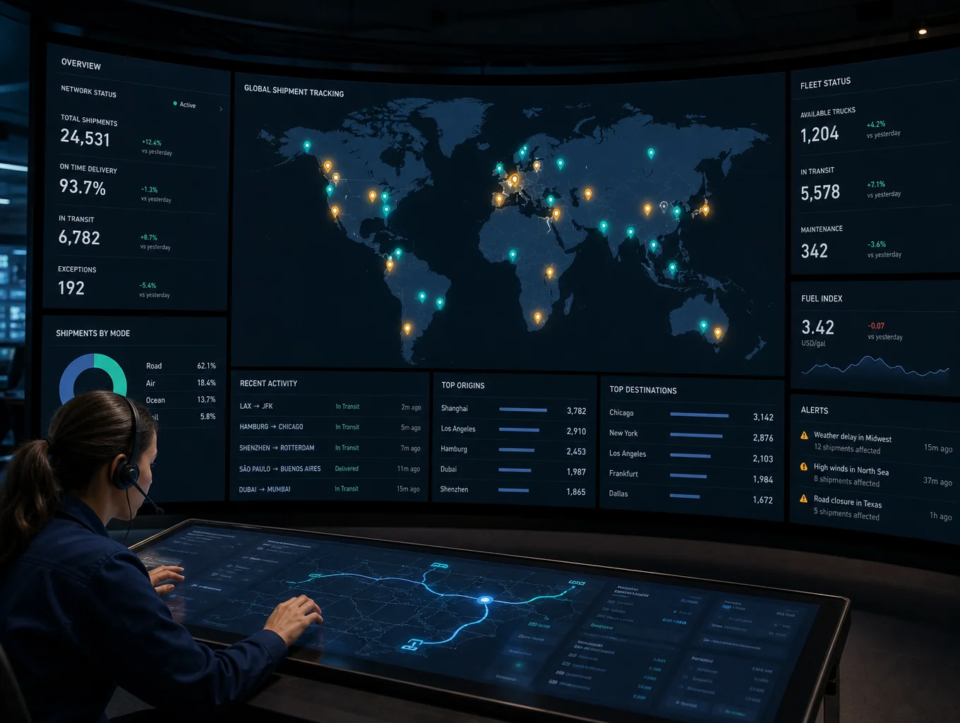 Neural network visualization of logistics pipeline telemetry