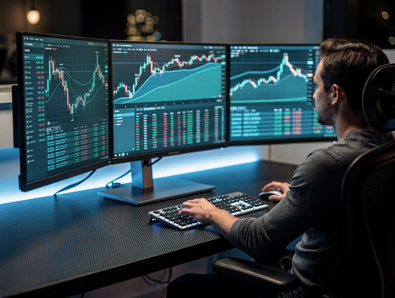 High-density dark trading interface with crystalline telemetry components